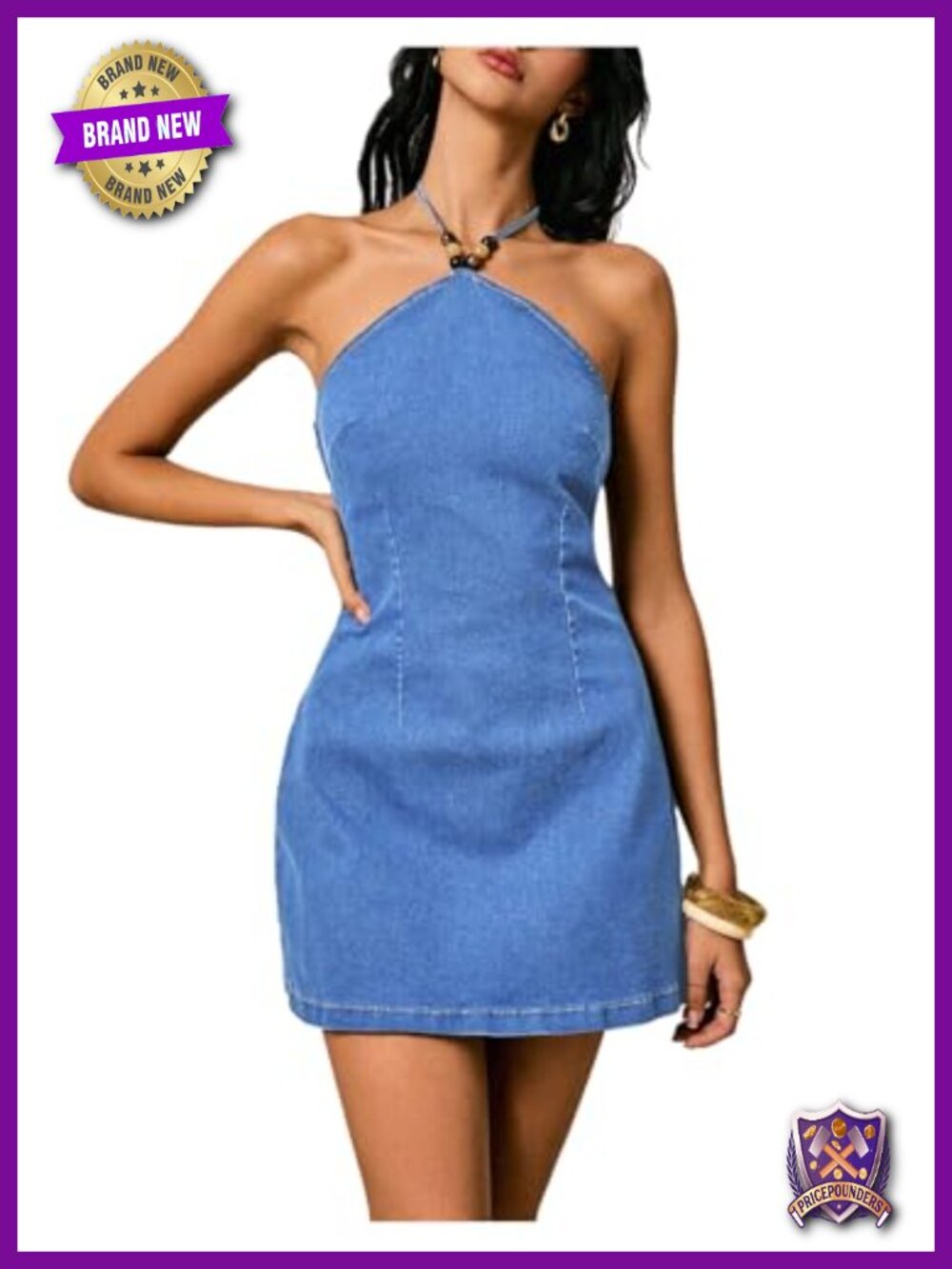 Sleeveless Halter Neck Open Back Bodycon Mini Dress